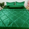 BỘ CHĂN GA PHI LỤA  CAO CẤP xanh rêu