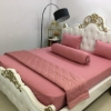 BỘ CHĂN GA THUN HÀN QUỐC CAO CẤP HỒNG RUỐT 