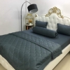 BỘ CHĂN GA THUN HÀN QUỐC CAO CẤP XÁM ĐẬM 