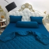 BỘ CHĂN GA THUN HÀN QUỐC CAO CẤP XANH CỔ VỊT 