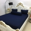 BỘ CHĂN GA THUN HÀN QUỐC CAO CẤP XANH ĐEN 