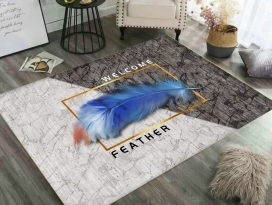 THẢM LÓT SÀN 5Dmẫu lông vũ  xanh