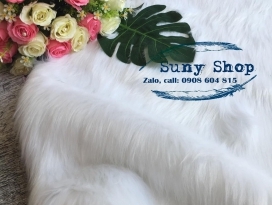 Thảm lông thú nhân tạo màu trắng hồ ly 