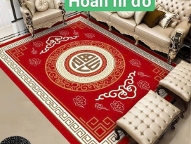 Thảm bali mẫu hoang hỷ đỏ 2m*3m