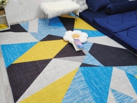 Thảm bali mẫu đa giác xanh 1m6*2m3 
