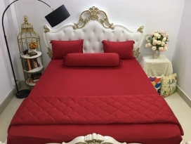 BỘ CHĂN GA THUN HÀN QUỐC CAO CẤP ĐỎ ĐÔ