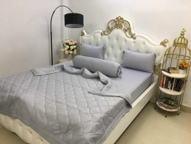 BỘ CHĂN GA THUN HÀN QUỐC CAO CẤP XÁM BẠC