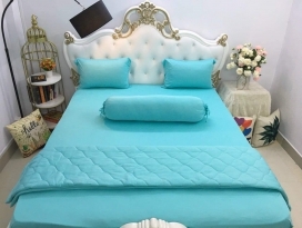 BỘ CHĂN GA THUN HÀN QUỐC CAO CẤP XANH NGỌC