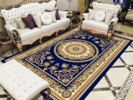 Thảm bali mẫu trống đồng xanh