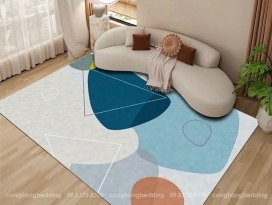 Thảm bali mẫu đồ họa xanh 1m6*2m3