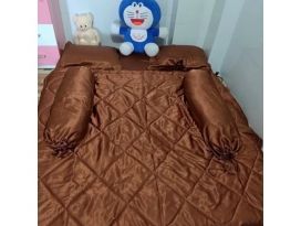 BỘ CHĂN GA PHI LỤA  CAO CẤP màu nâu