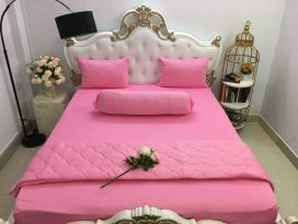 BỘ CHĂN GA THUN HÀN QUỐC CAO CẤP HỒNG PHẤN