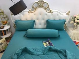 BỘ CHĂN GA THUN HÀN QUỐC CAO CẤP  XANH LÝ