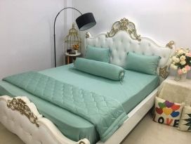 BỘ CHĂN GA THUN HÀN QUỐC CAO CẤP XANH MATCHA