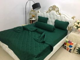 BỘ CHĂN GA THUN HÀN QUỐC CAO CẤP XANH RÊU