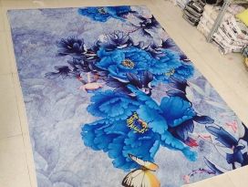 Thảm bali mẫu hoa xanh 1m6*2m3 
